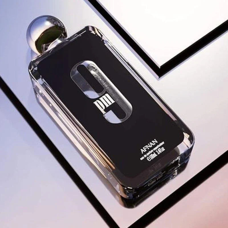 Afnan 9 PM Eau de Parfum for Men – 100ml / 3.4 oz | Long-Lasting Amber Vanilla Fragrance