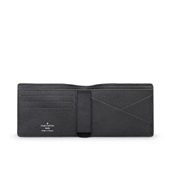 Louis Vuitton Multiple Wallet N62663 Damier Graphite Canvas Men's Bifold Wallet Black/Grey