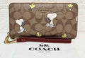 COACH x Peanuts Long Zip Around Wallet Signature Canvas Snoopy & Woodstock CE705 NWT
