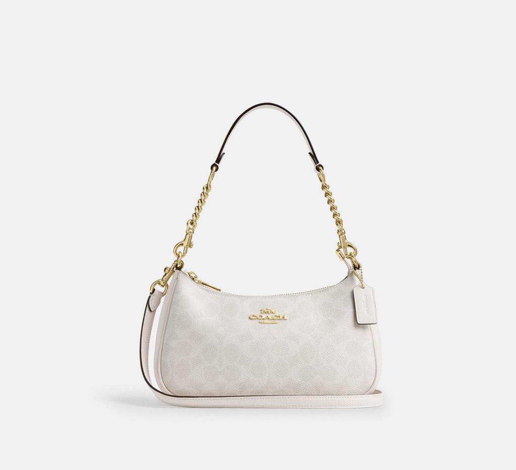 COACH Teri Shoulder Bag in Signature Canvas White/Chalk CV933 – NWT