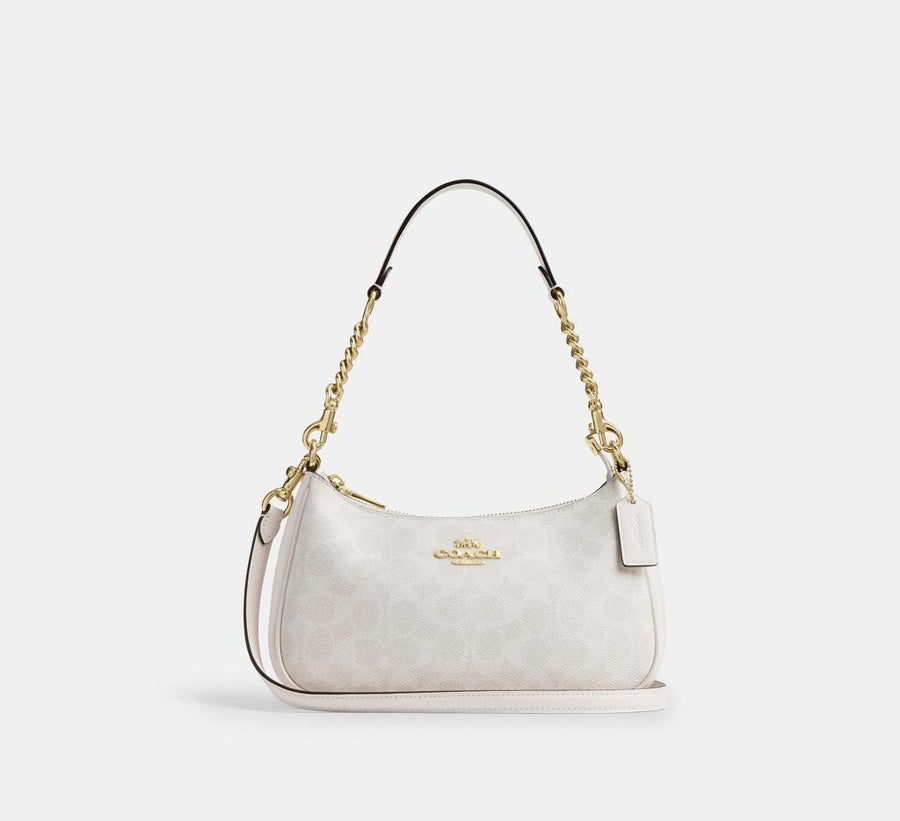 COACH Teri Shoulder Bag in Signature Canvas White/Chalk CV933 – NWT