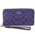 COACH C4452 Long Zip Around Wallet Signature Canvas Sport Purple NWT
